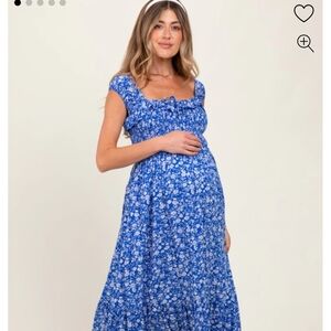 Blue Floral Maternity Dress - Brand New With Tags